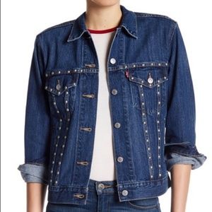 Levis womens studded ex trucker jean jacket